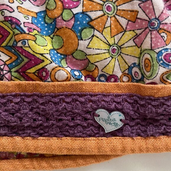 Pepita Perez Floral Boho Mini Tunic Dress Hippie Fall Medium India - Picture 6 of 9